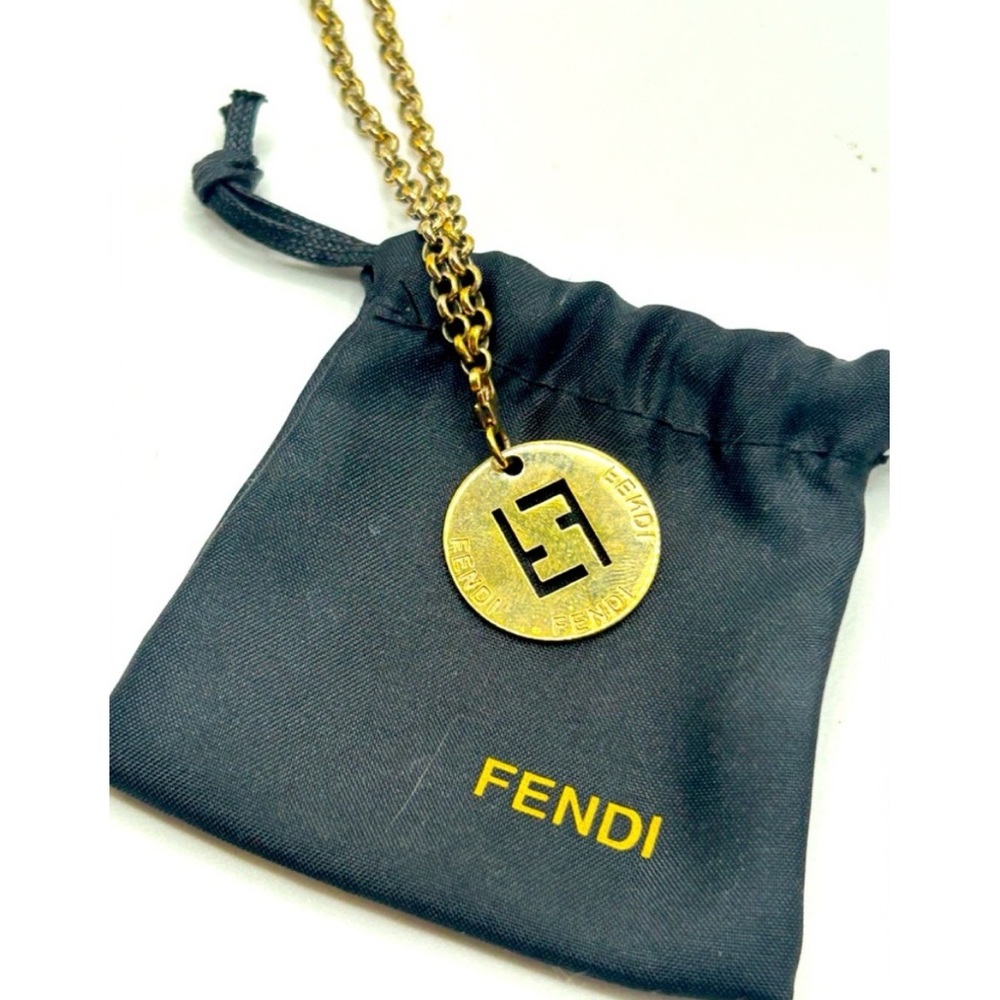 SOLD❤️ FENDI F is Fendi Gold Logo Necklace w/ Dust Bag - Picture 2 of 15